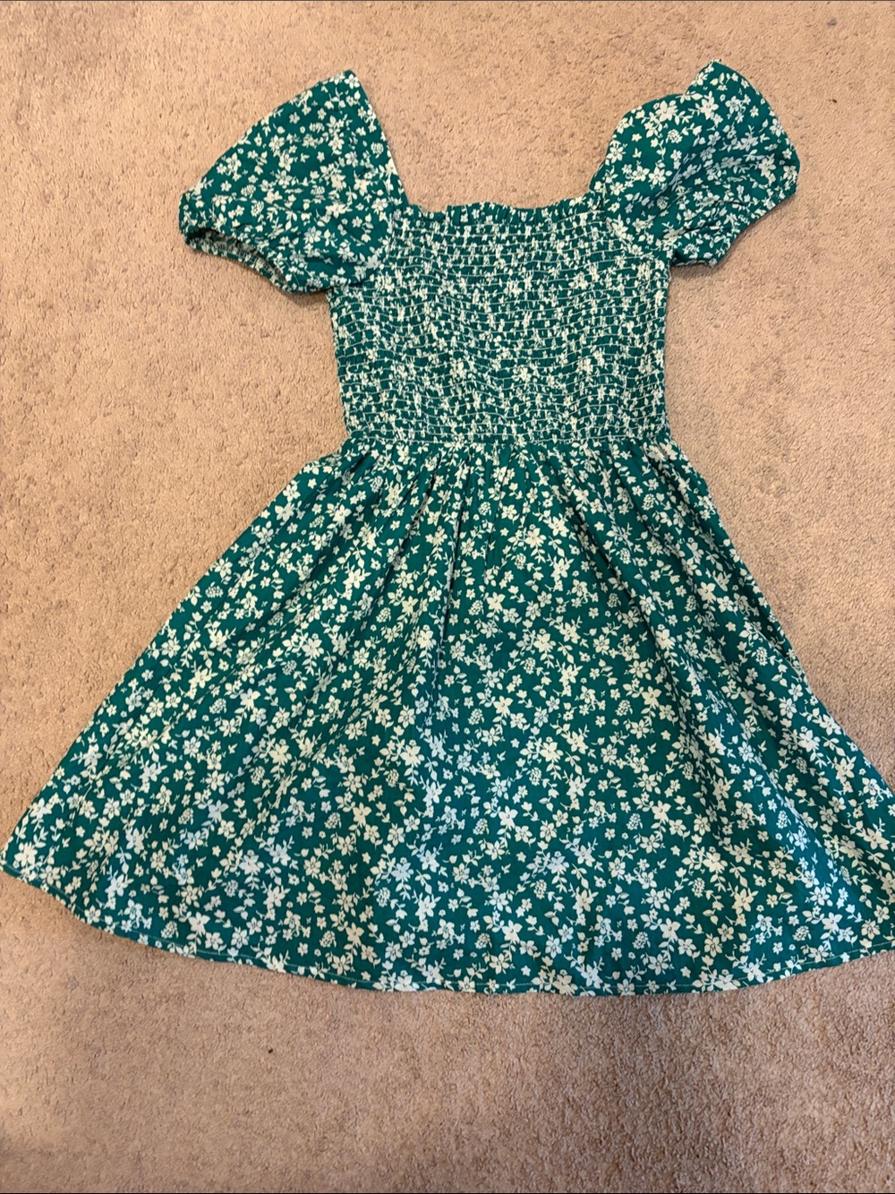 Copper Key Teal Floral Puff-Sleeve Midi Dress